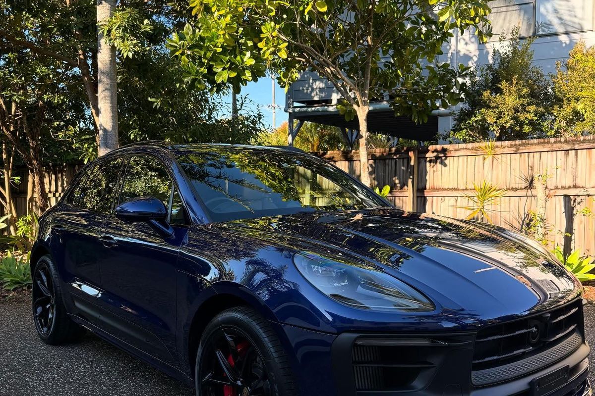 A ceramic-coated Porsche Macan GTS with a deep, glass-like gloss after a 10-year graphene coating from J-Bros Detailing, Gold Coast